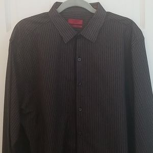 Alfani Fitted Long Sleeve Button Down Shirt Mens